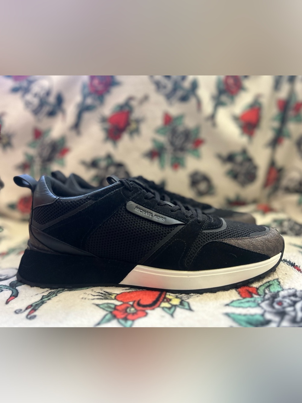 Michael Kors Theo Low Top Sneaker Trainer Black/Brown - New w/o Box - Picture 6 of 16
